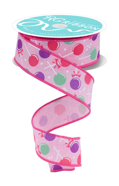 1.5"X10YD LOLLIPOPS LT PNK/WHT/MINT/PINK/LAV