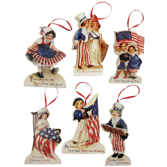 Bethany Lowe Americana Die Cut Ornament Set Of 6