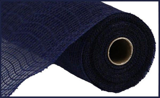 10.25"X10YD FAUX JUTE/PP CHECK NAVY