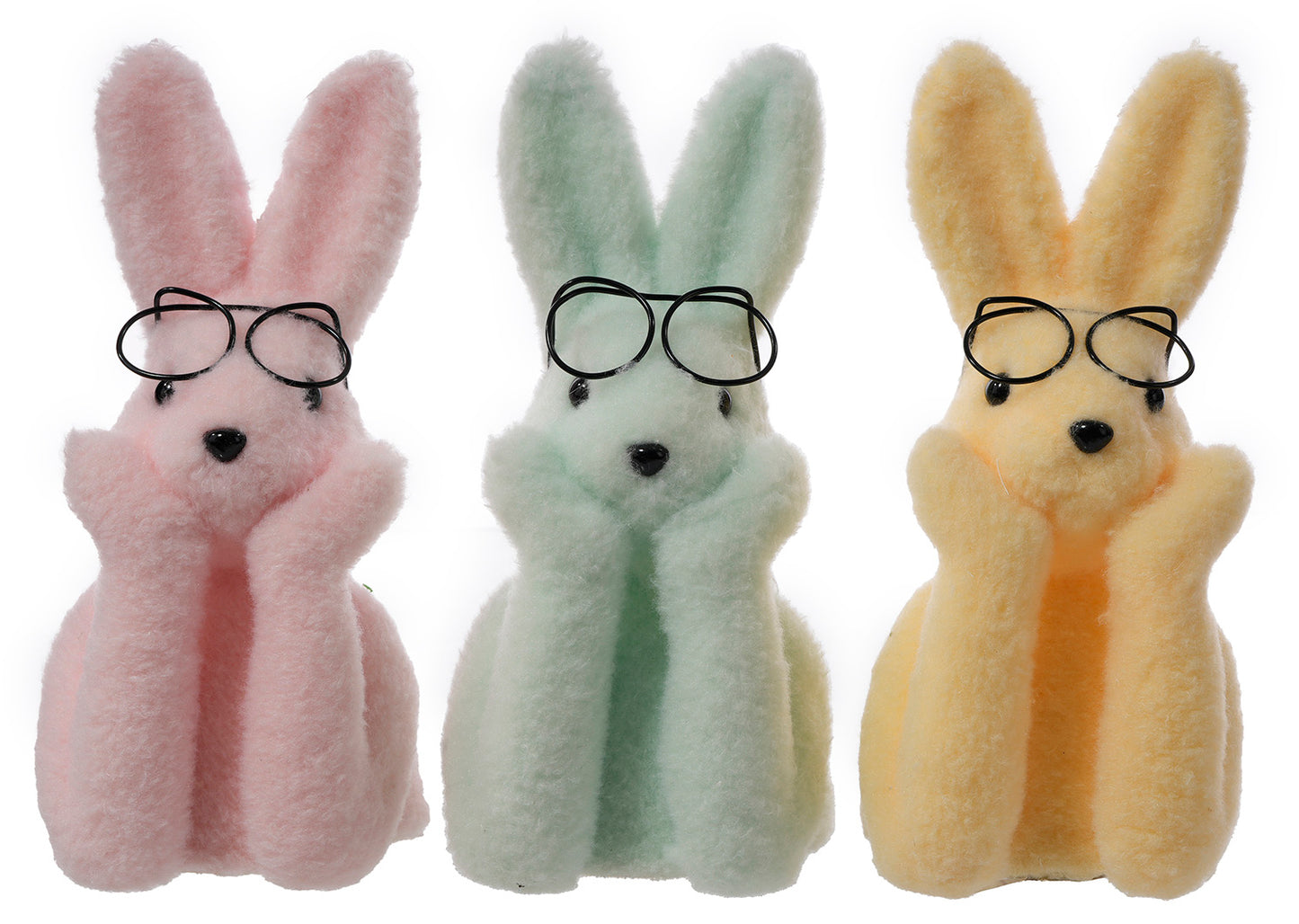 10" Flocked Thinking Bunny