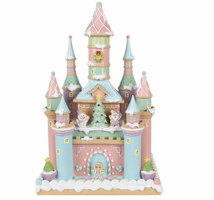 Santa's Sweet Shoppe Collection 17" Illuminated Pastel Castle