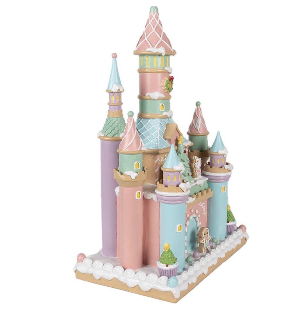 Santa's Sweet Shoppe Collection 17" Illuminated Pastel Castle