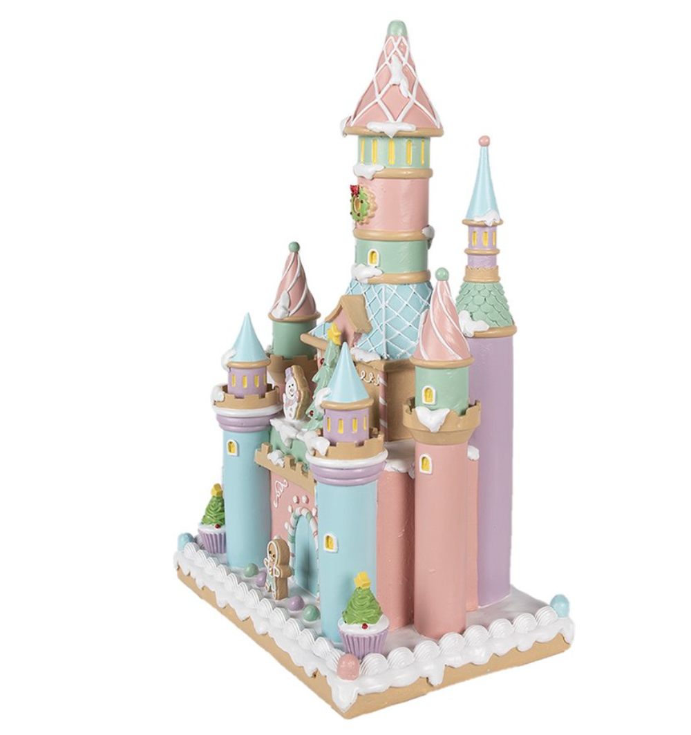 Santa's Sweet Shoppe Collection 17" Illuminated Pastel Castle