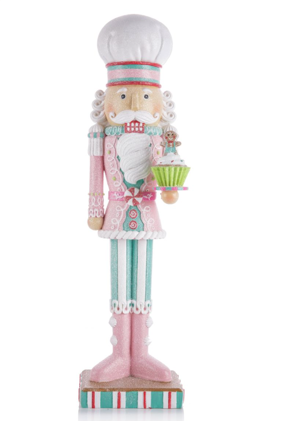 Santa's Sweet Shoppe Collection 19" Pastel Christmas Nutcracker with Gingerbread Cupcake