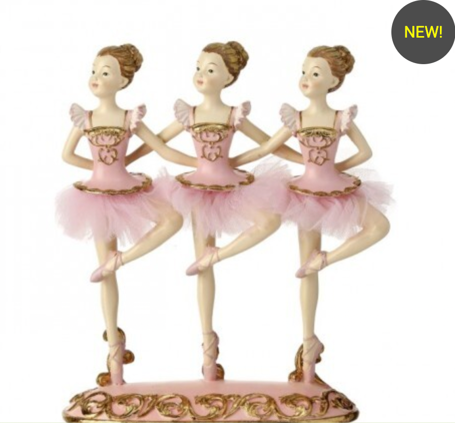 8" RESIN TRIPLE BALLERINA TABLE PIECE ROYAL COURT