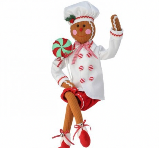 25" FELT GNGERBREAD CHEF W/LOLLIPOP