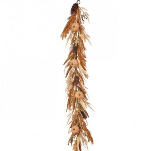 48" AUTUMN MIX /WHEAT/CONE/PUMPKIN GARLAND