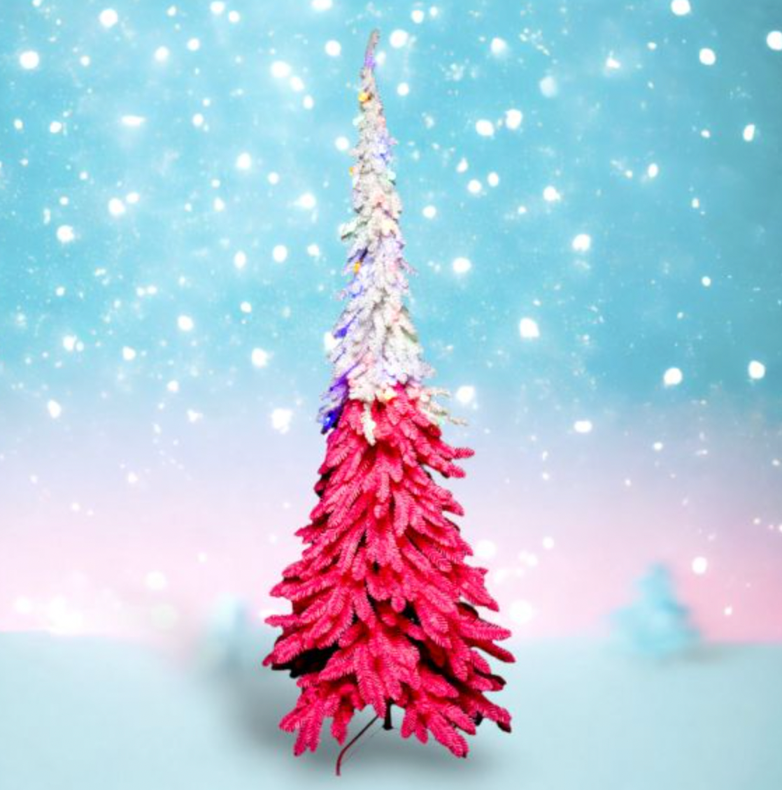 Santa's Sweet Shoppe Collection 7.5ft Pink Whimsy Ombre Tree with LED lights