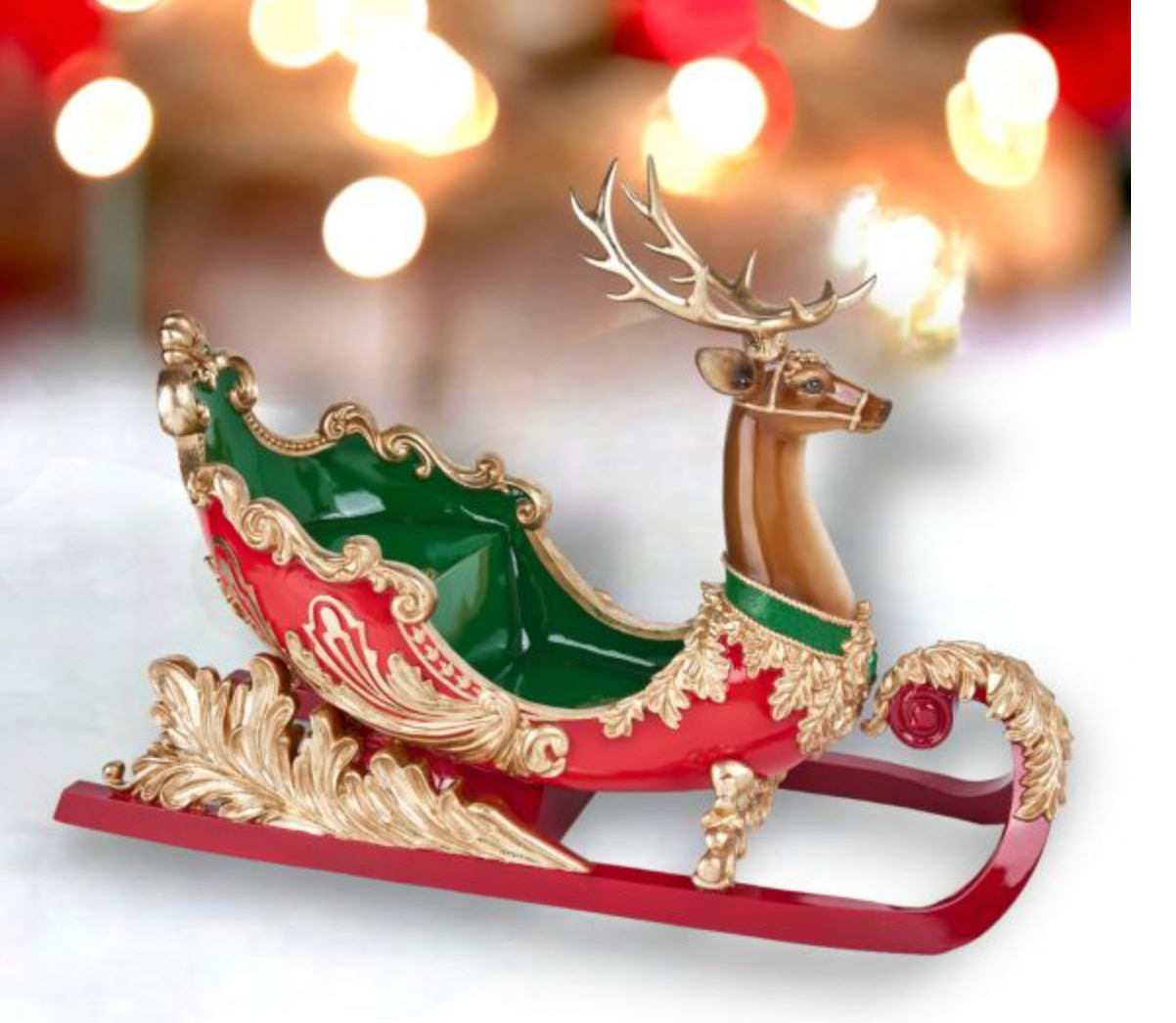 Christmas Carousel Collection 28in Reindeer Sleigh