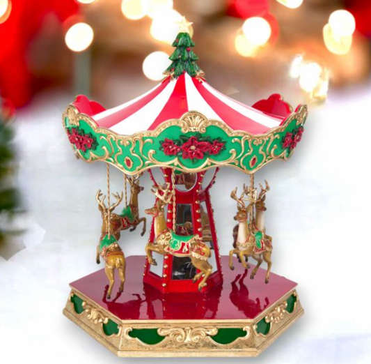 Christmas Carousel Collection 16in Reindeer Carousel