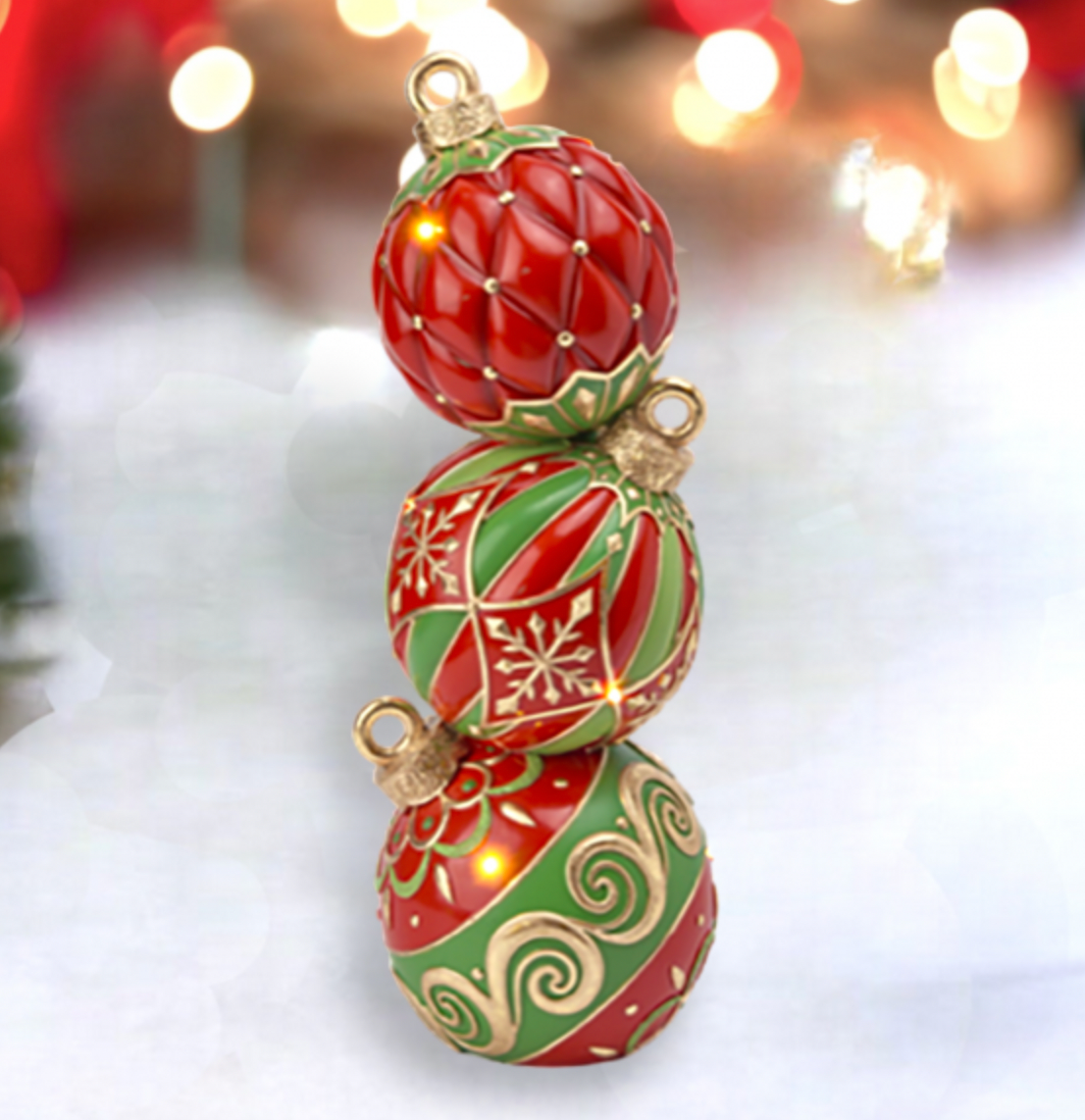 Christmas Carousel Collection 16" Stacked LED Ornaments