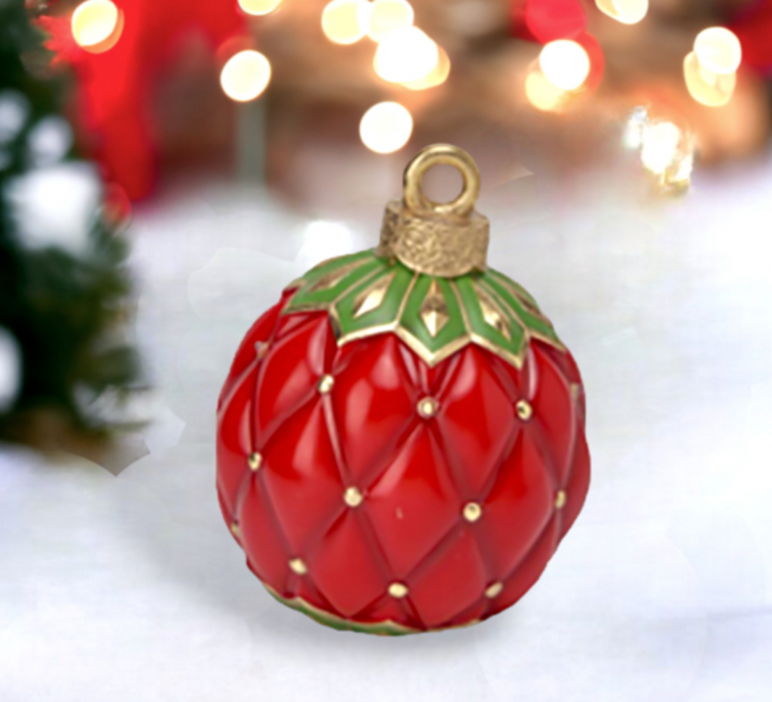 Christmas Carousel Collection 9"Red LED Bauble Decor