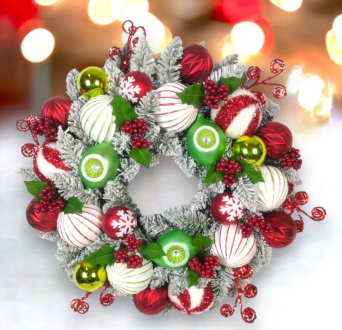 Christmas Carousel Collection 28" Red Multi City Wreath