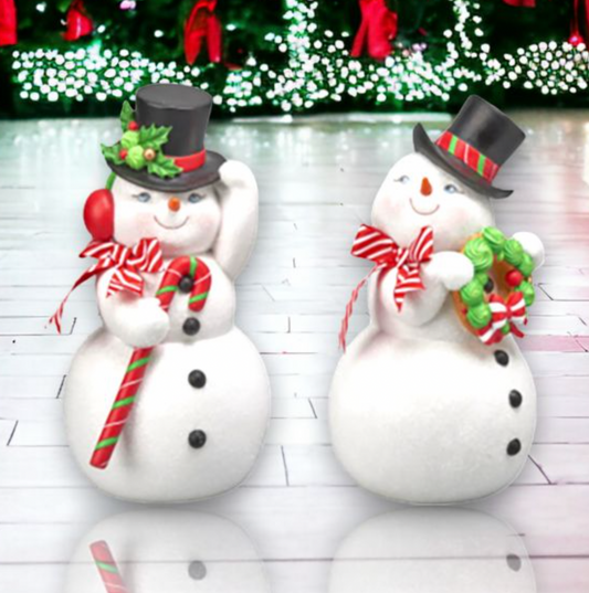 Christmas Carousel Collection Sprinkles Set Of 2 Assortment 12" Jolly Snowman Couple