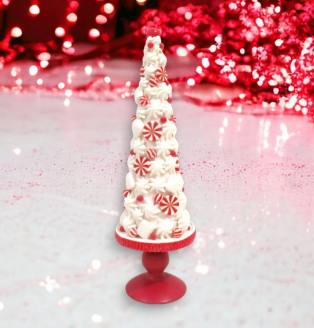 Christmas Carousel Collection 20in Candy Tree on Red Bas