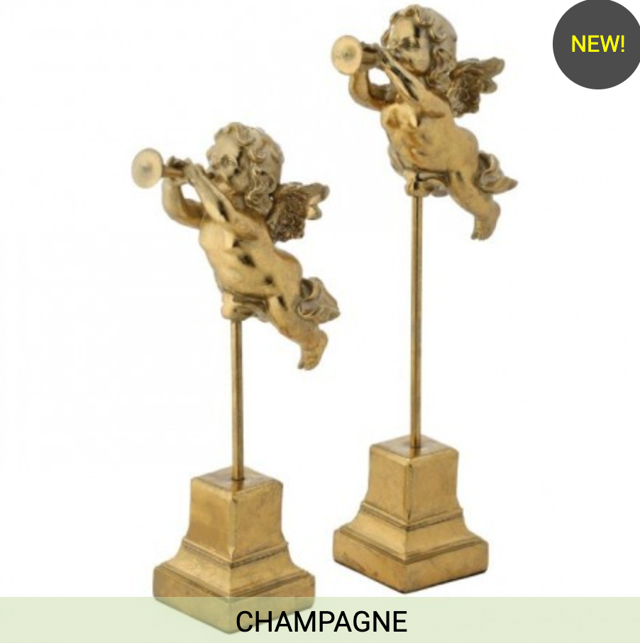 15 & 18" RESIN FLYING CHERUB SET OF 2