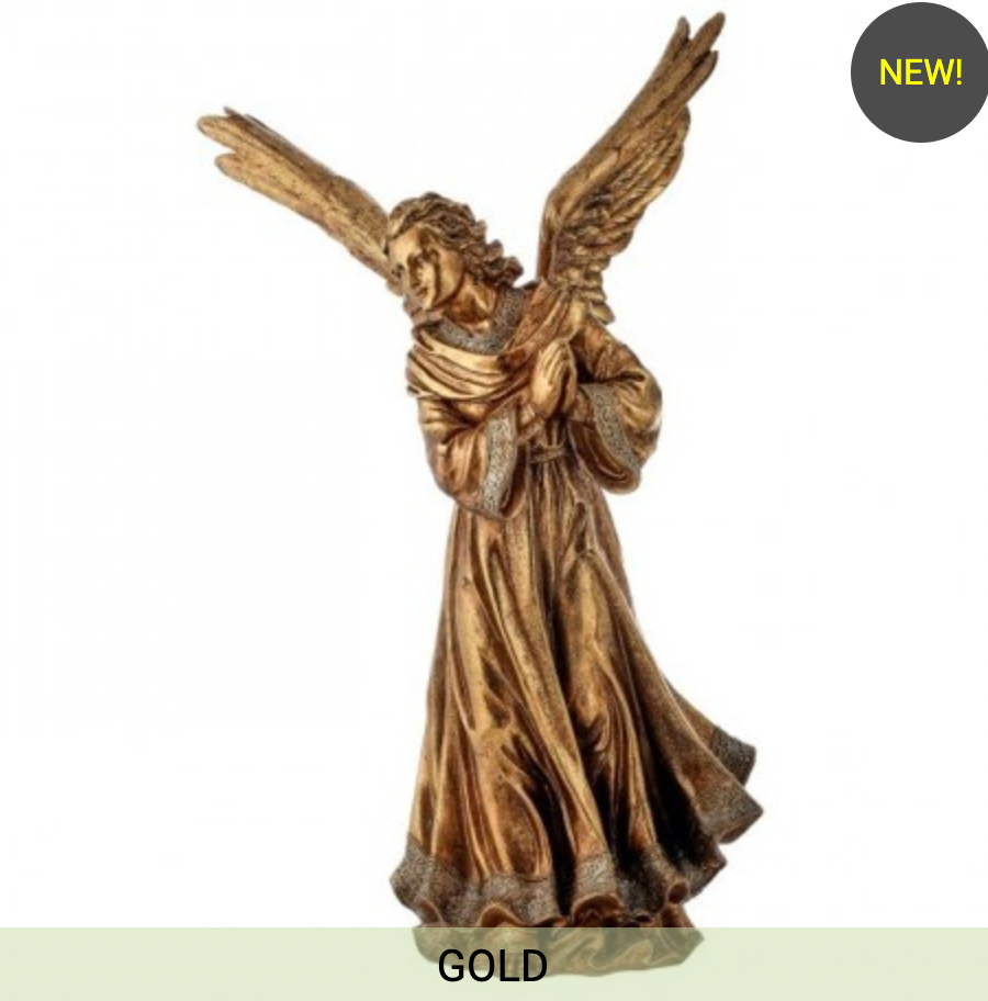 19.5" RESIN GILDED PRAYING ANGEL