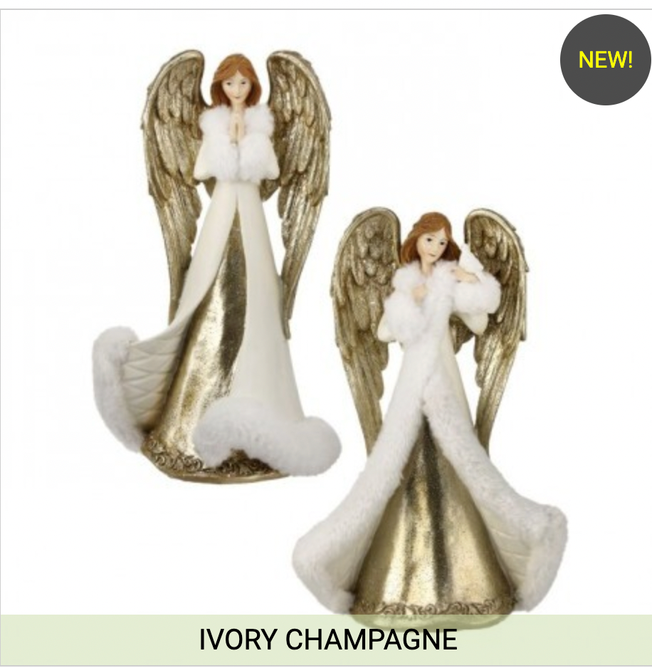 12" RESIN RENAISSANCE ANGEL SET OF 2