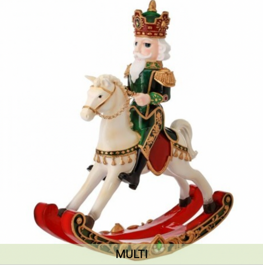 20" ROYAL COURT JEWELED NUTCRACKER ROCKING HORSE