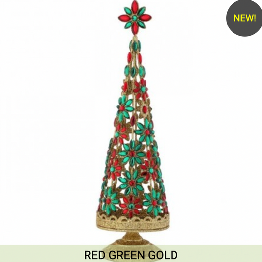 19" GLITTER WIRE TREE WITH PEDESTAL