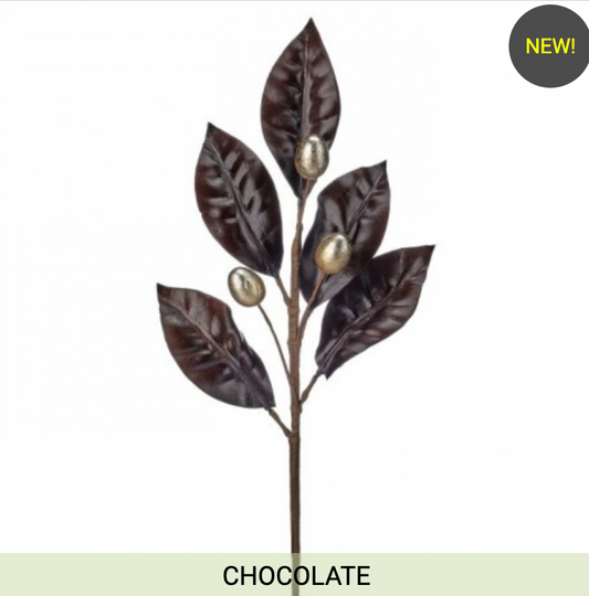 22.5" EASTER CHOCOLATE LEAF SPRAY