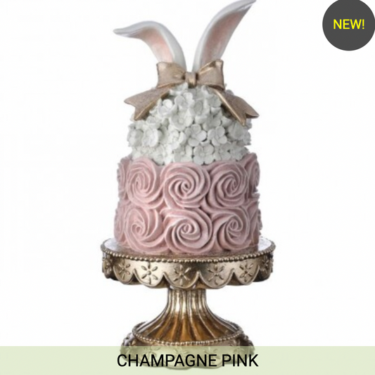 13.5" RESIN EASTER CAKE BUNNY EAR / PEDESTAL