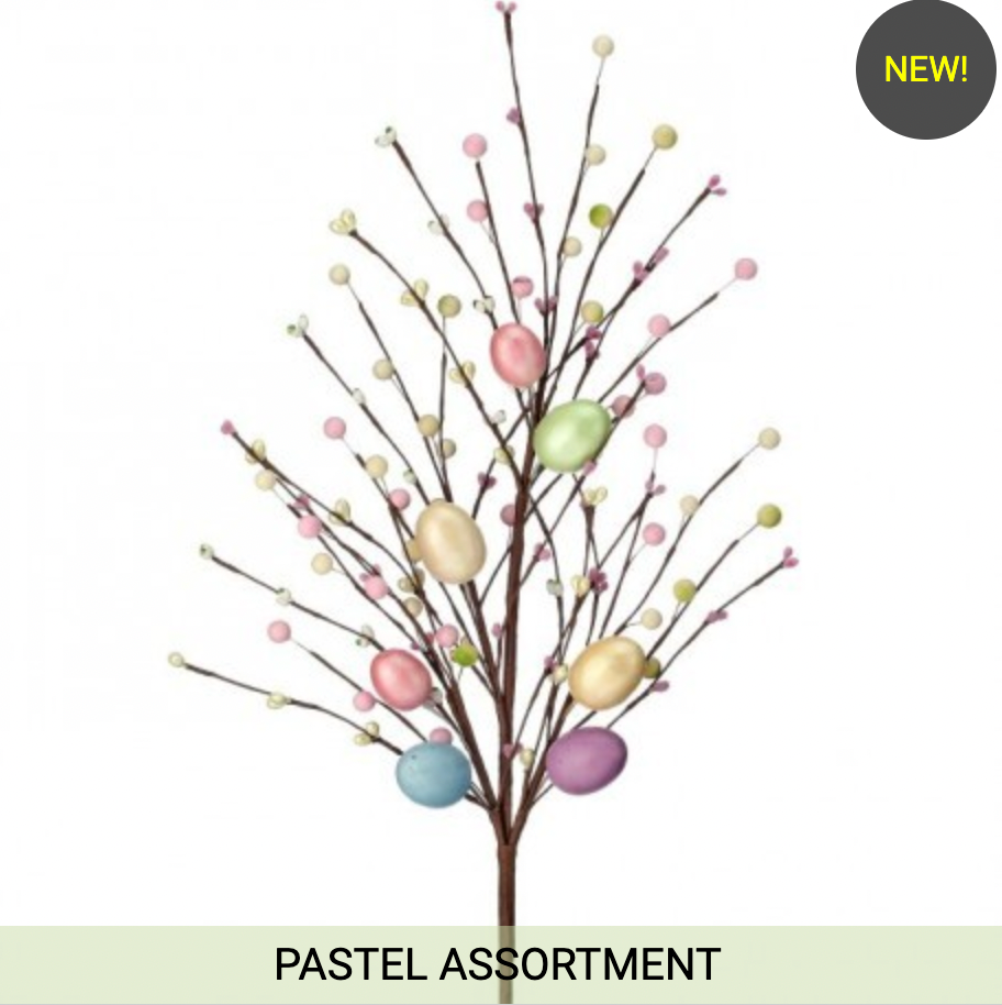 28" PEARLIZED EASTER EGG AND PIP BERRY SPRAY