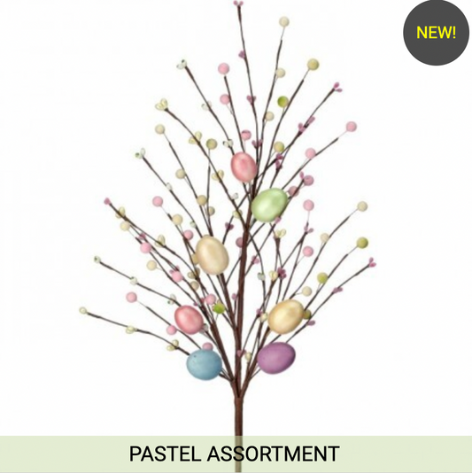 28" PEARLIZED EASTER EGG AND PIP BERRY SPRAY