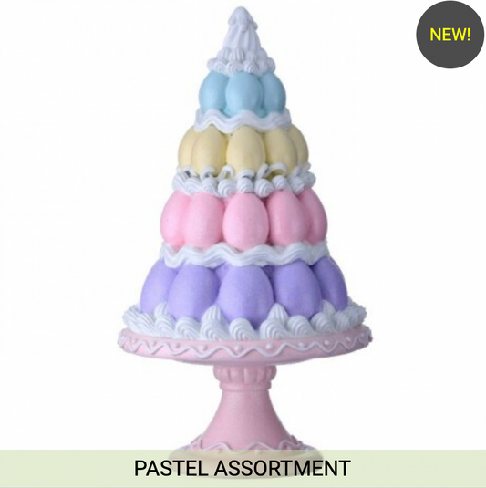 14" RESIN EASTER EGG TREE ON PEDESTAL