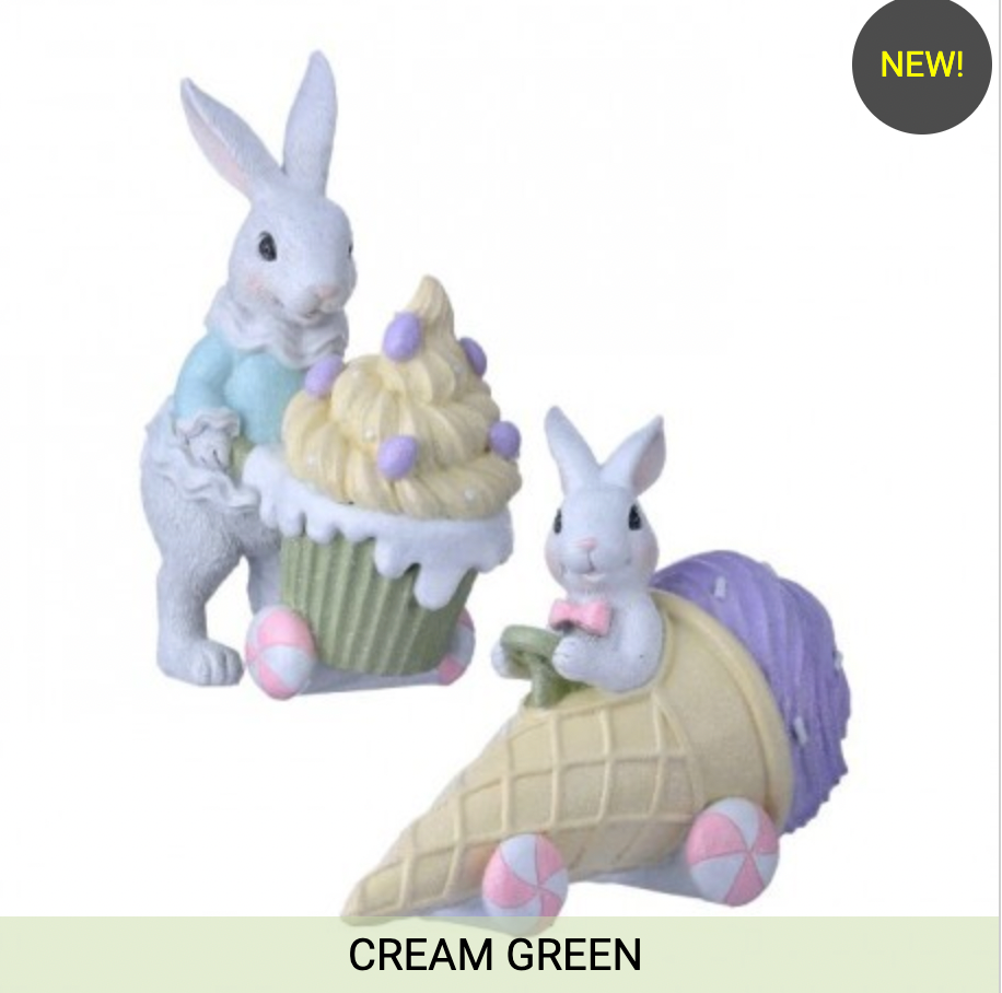 7-8" RESIN SWEETS BUNNY - SET OF 2