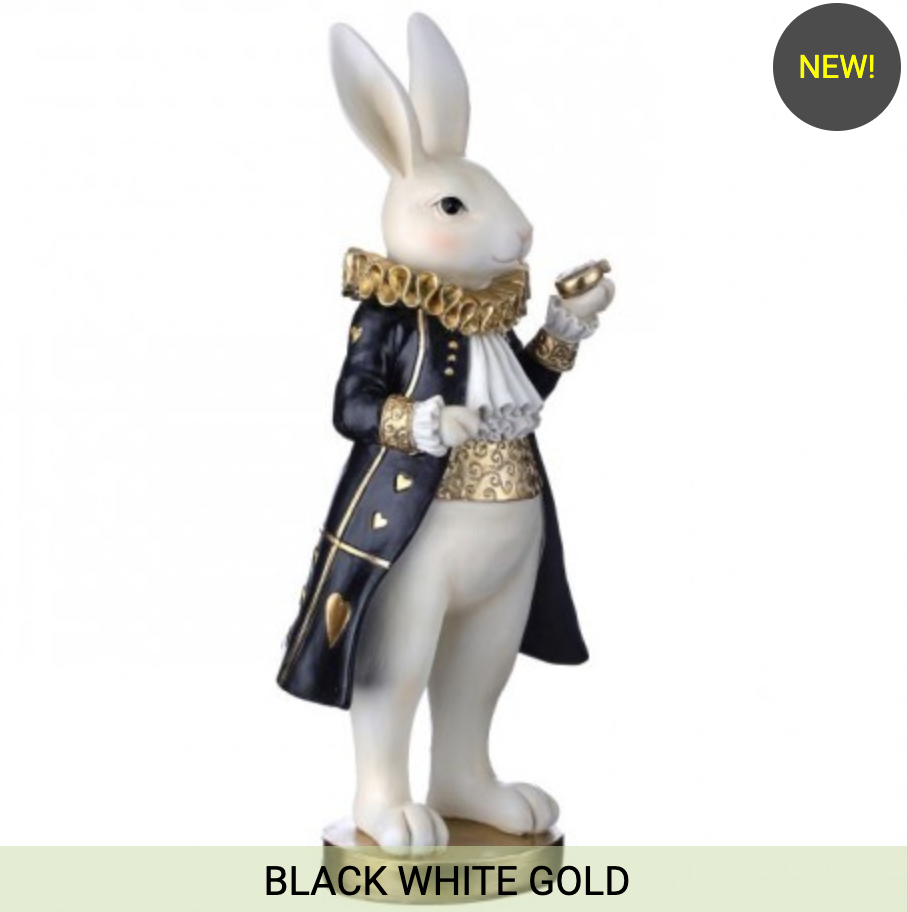 13.5" RESIN ROYAL BUNNY