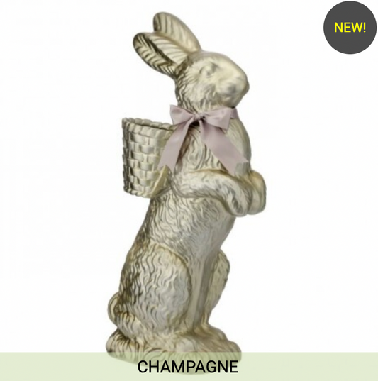 35" RESIN FOILED STANDING CHOCOLATE BUNNY