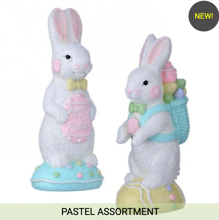 7" RESIN SUGARED SWEETS BUNNY - SET OF 2