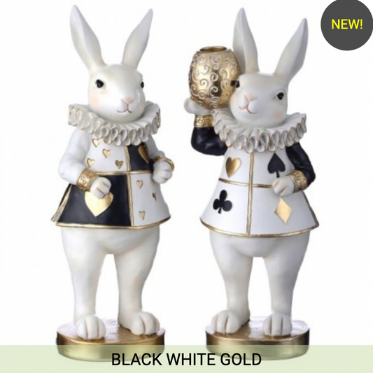 11" RESIN ROYAL BUNNY - SET OF 2