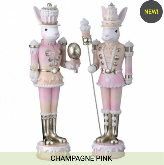 12" RESIN CANDY SOLDIER BUNNY - SET OF 2