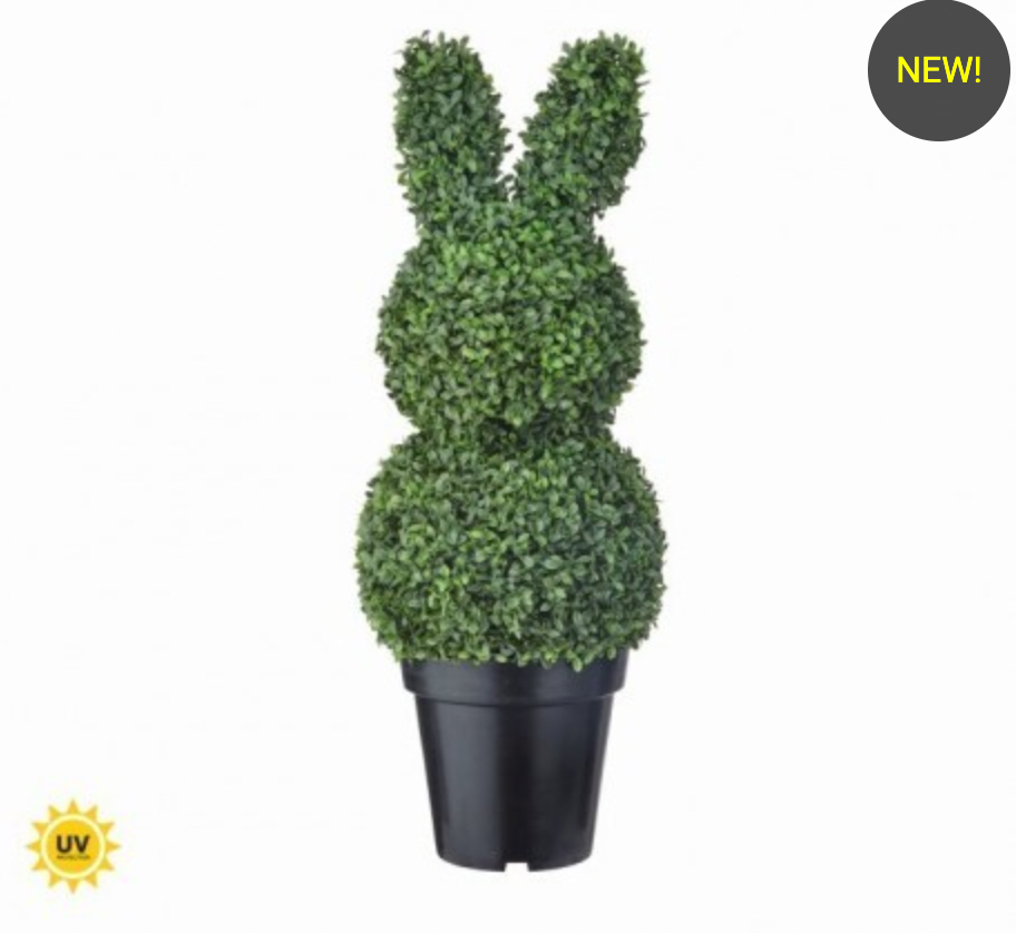 32" UV BOXWOOD BUNNY TOPIARY