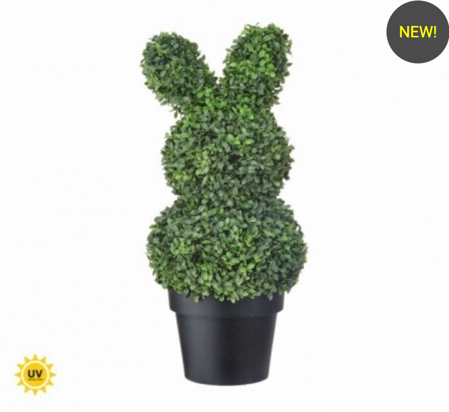 26" UV BOXWOOD BUNNY TOPIARY