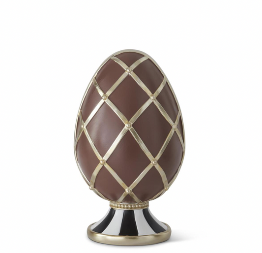 16.5" Royal Chocolate & Gold Resin Easter Egg