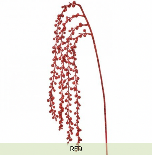 36"GLITTER DROPPING BERRY RAIN SPRAY