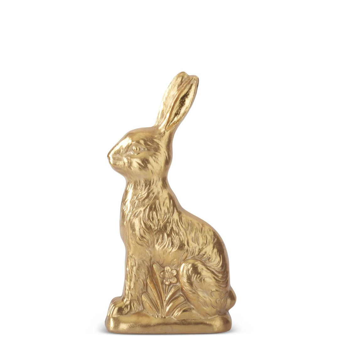 14" Resin Royal Gold Foil Resin Easter Bunny