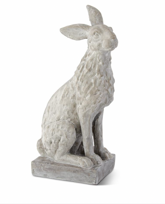 21.5" Gray Stone Sitting Rabbit