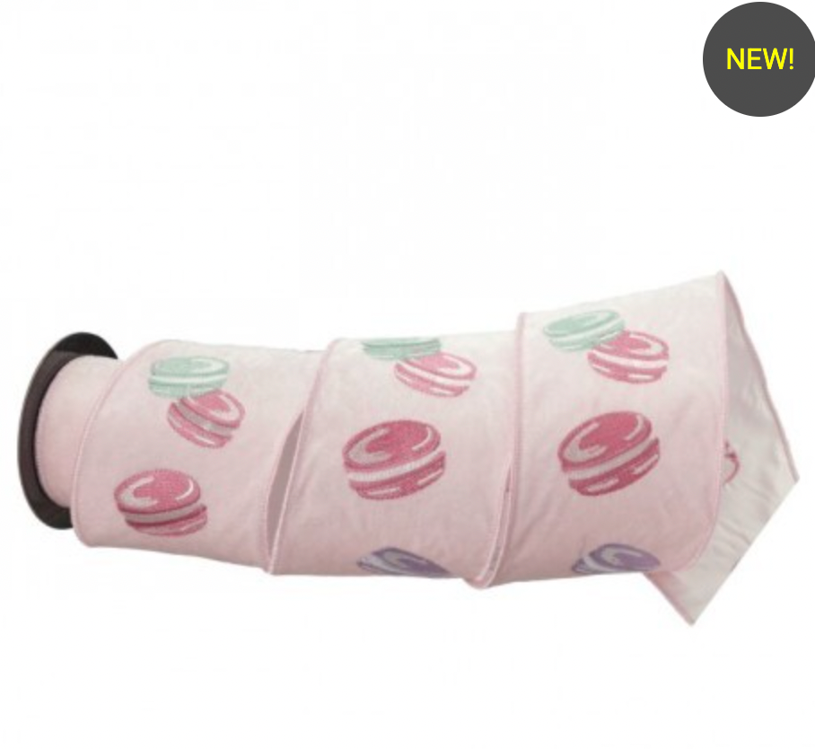 Santa's Sweet Shoppe Collection - 4"X5Y VELVET MACAROON RIBBON