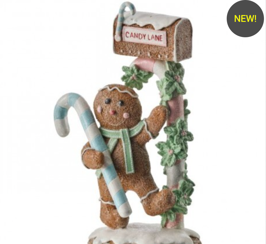 Santa's Sweet Shoppe Collection 10" GINGERBREAD SWEETS MAIL BOX