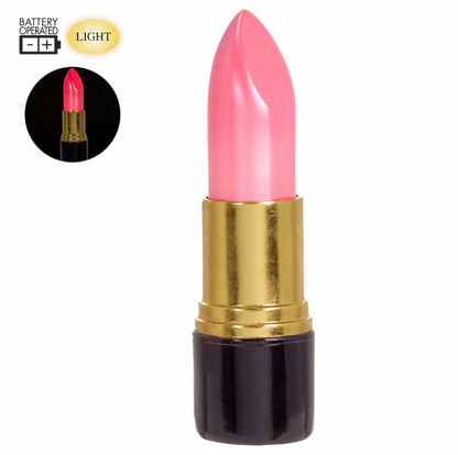 12" Battery Operated Lipstick Table Top With Light Pink