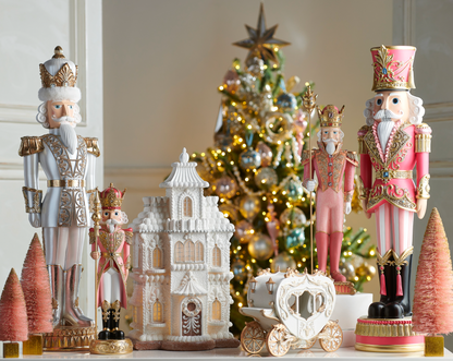 12" White and Gold Gingerbread Carriage
