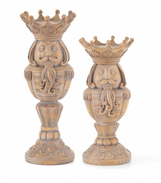 Christmas Carousel Collection - 12.5" & 10.5" Christmas Nutcracker Pillar Candle Holders - SET OF 2