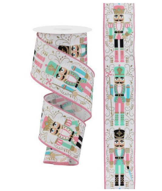 Santa's Sweet Shoppe Collection - 2.5" X 10YD NUTCRACKERS MINT RIBBON