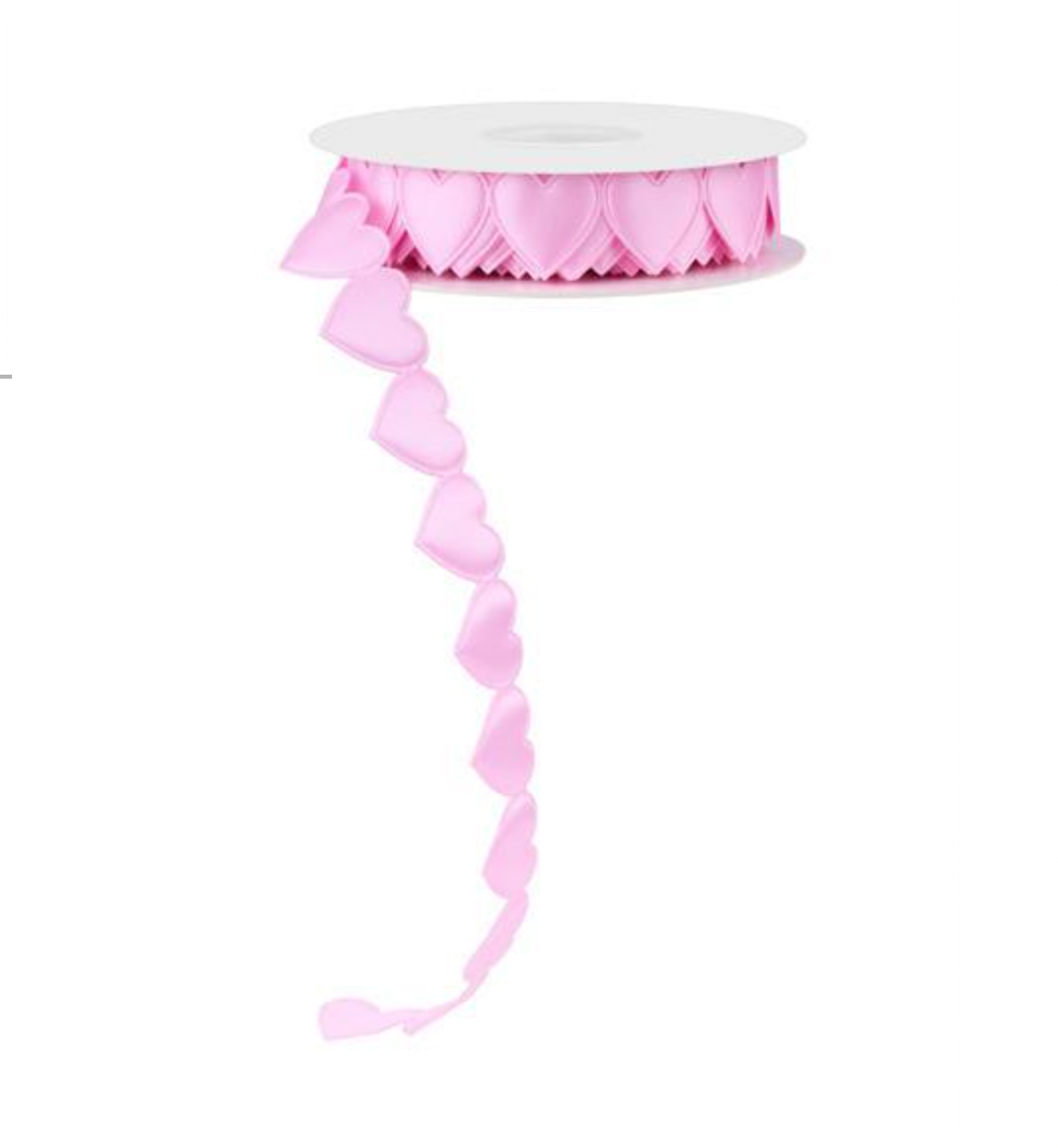 7/8"X10YD SATIN CUT-OUT HEARTS