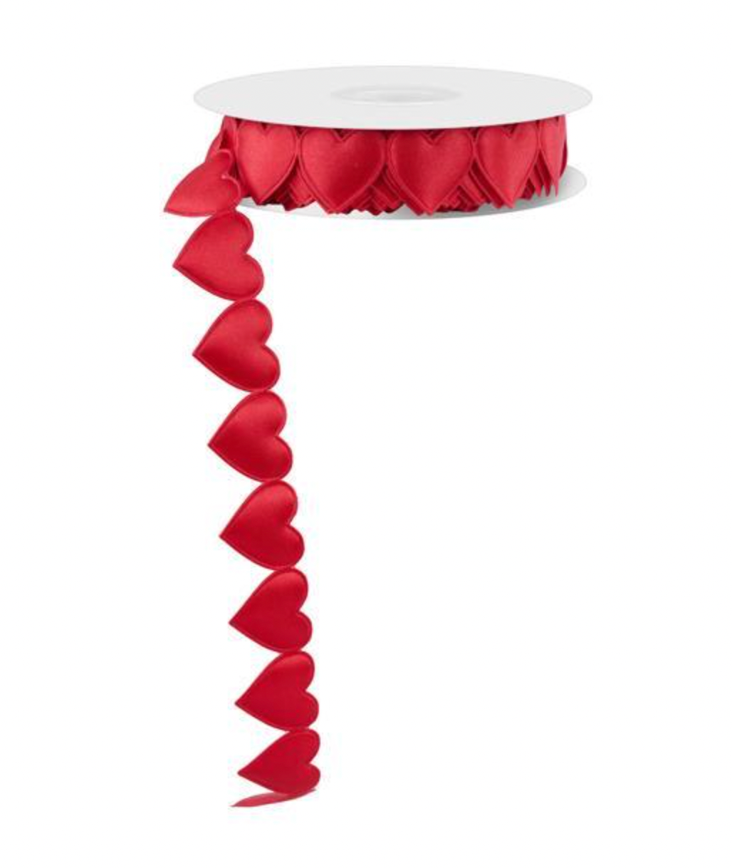 7/8"X10YD SATIN CUT-OUT HEARTS