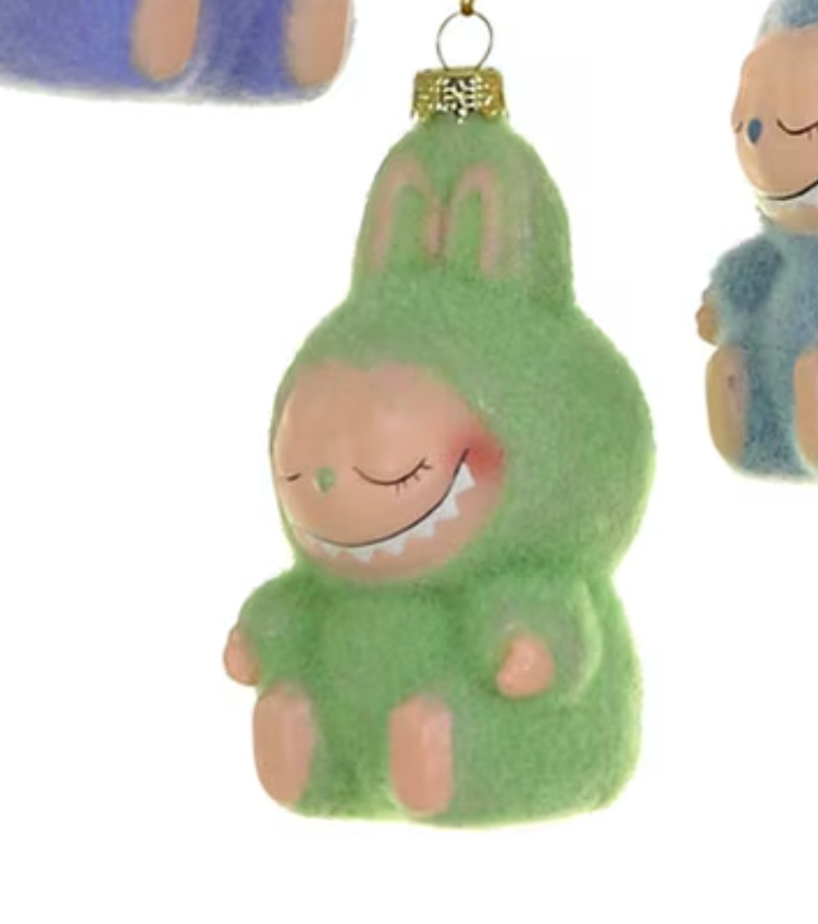 Santa's Sweet Shoppe Collection - 4" GLASS SLEEPING MONSTER ORNAMENT